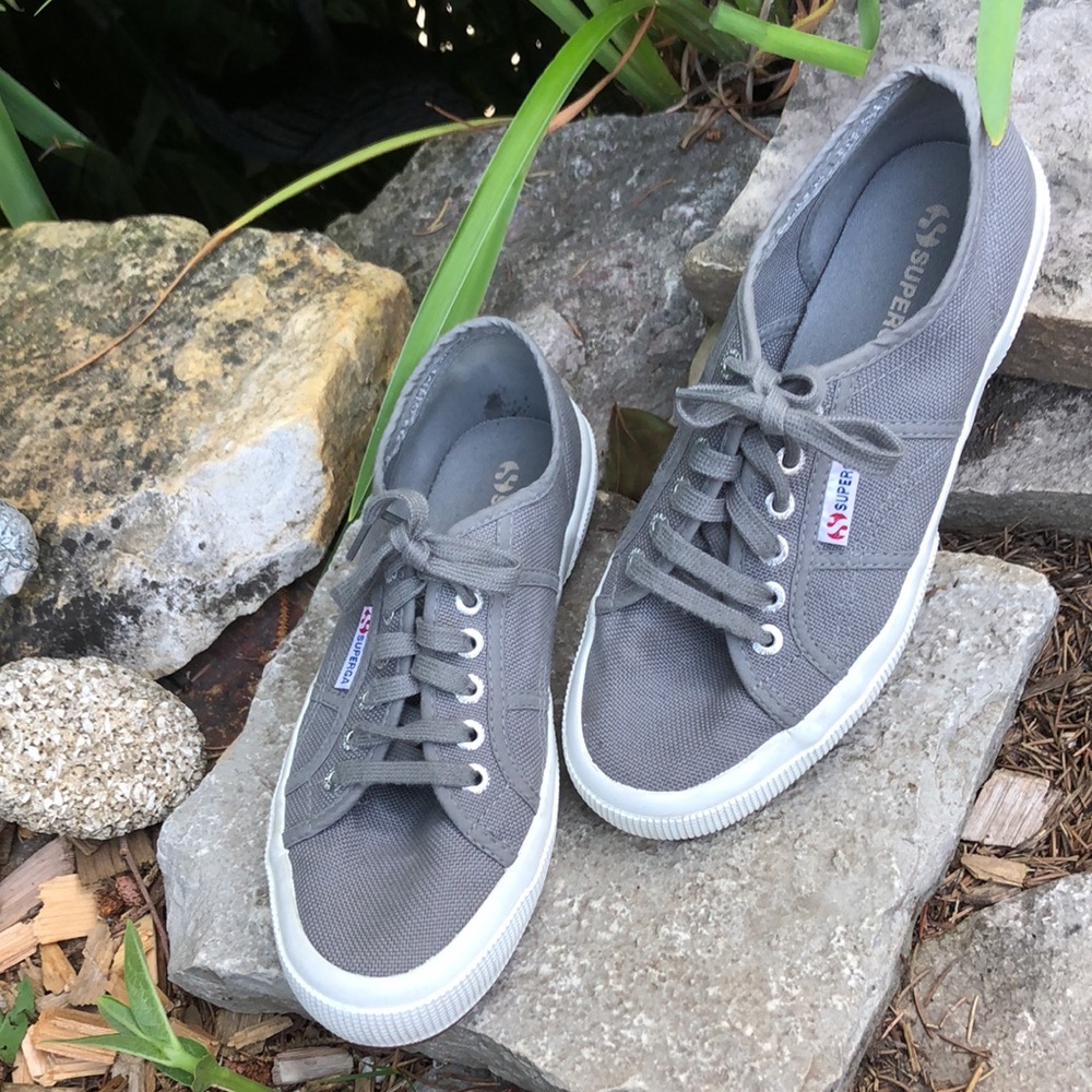 Cotton Superga Tennis Shoe-Euro Sz 39.5-Gray/White-EUC - Picture 14 of 16